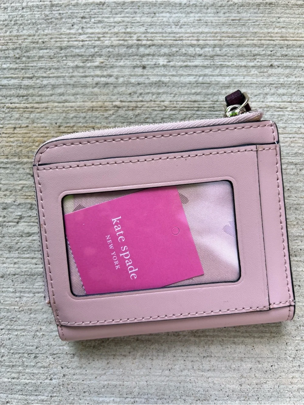 kate spade Pink Floral Pup Zip Around Wallet